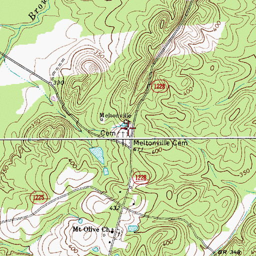 Topographic Map of Meltonville Church, NC