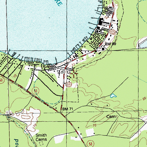 Topographic Map of Melvin Cemetery, NC