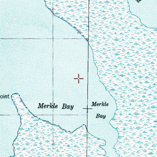 Topographic Map of Merkle Bay, NC