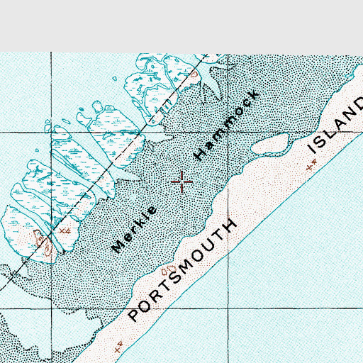 Topographic Map of Merkle Hammock, NC
