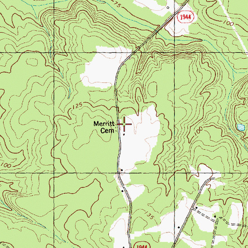 Topographic Map of Merritt Cemetery, NC