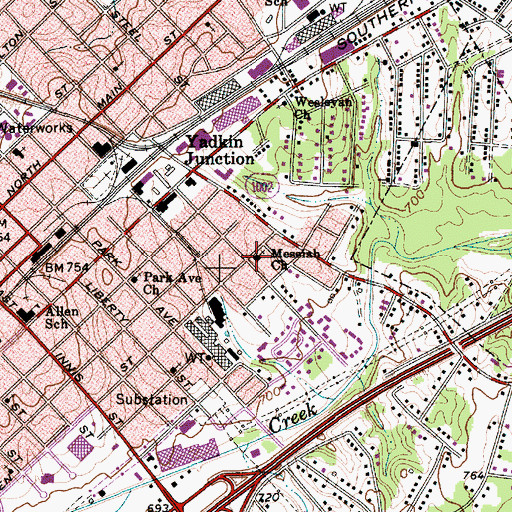 Topographic Map of Messiah Lutheran Church, NC