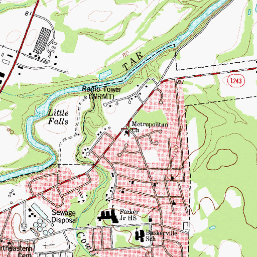 Topographic Map of Metropolitan Church, NC