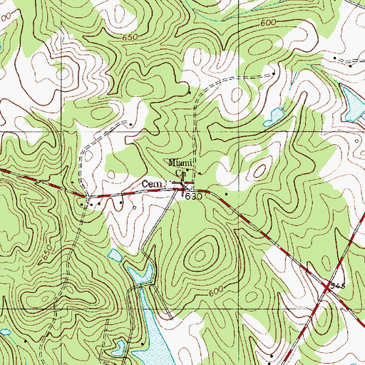 Topographic Map of Miami Church, NC