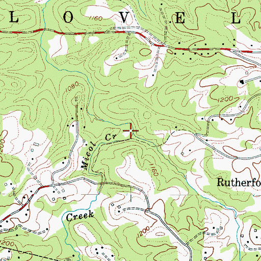 Topographic Map of Micol Creek, NC