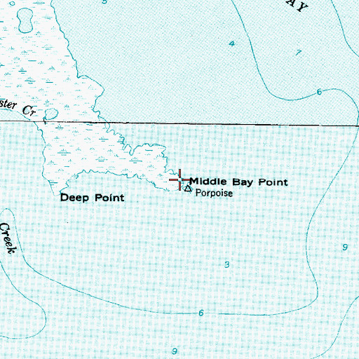 Topographic Map of Middle Bay Point, NC