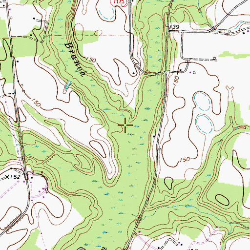 Topographic Map of Middle Branch Wilkinson Creek, NC