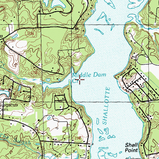 Topographic Map of Middle Dam Creek, NC