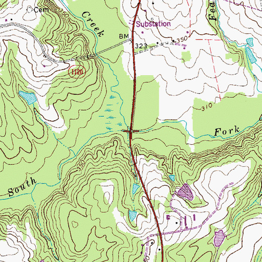 Topographic Map of Middle Fork Jones Creek, NC