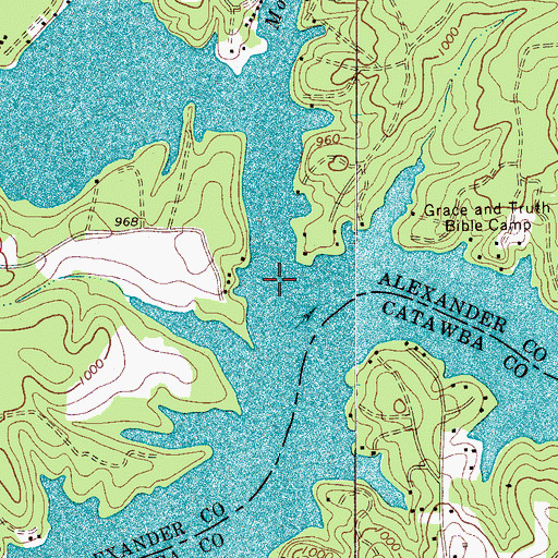 Topographic Map of Middle Little River, NC