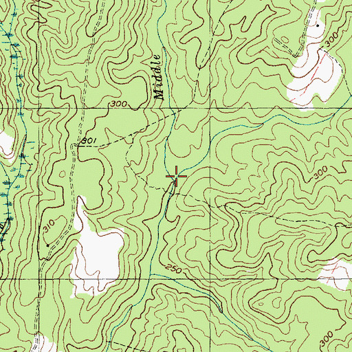 Topographic Map of Middle Prong Cypress Creek, NC