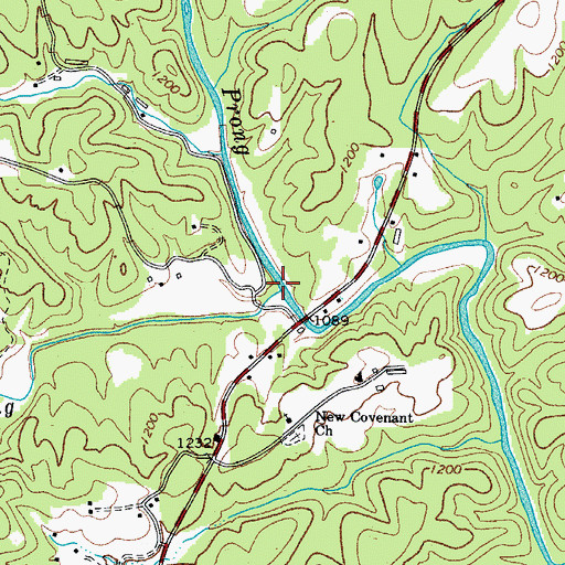 Topographic Map of Middle Prong Roaring River, NC