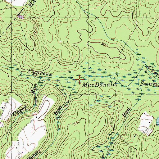 Topographic Map of Middle Run, NC
