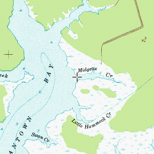 Topographic Map of Midgette Creek, NC