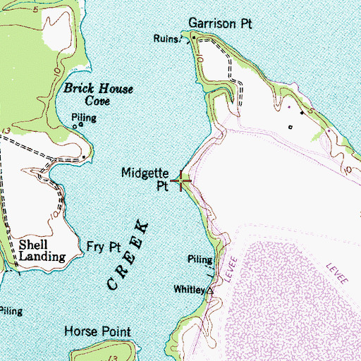 Topographic Map of Midgette Point, NC