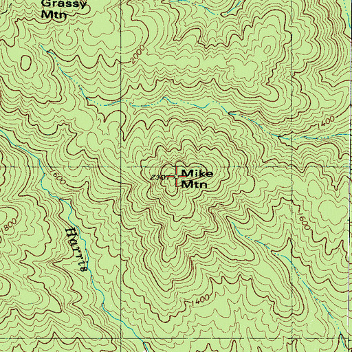Topographic Map of Mike Mountain, NC