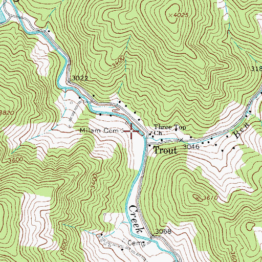 Topographic Map of Milam Cemetery, NC