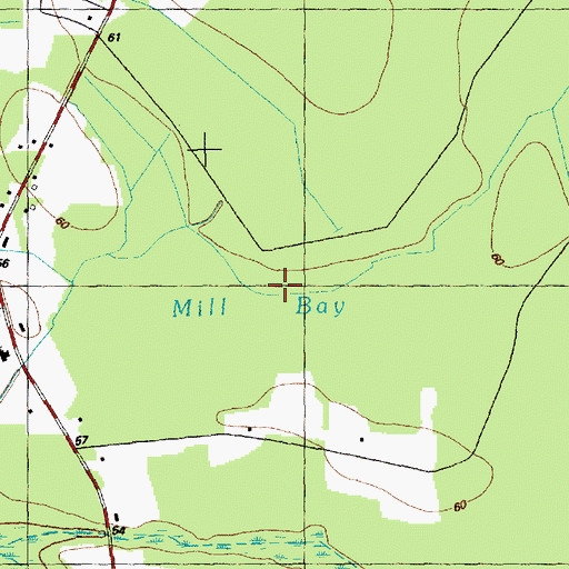 Topographic Map of Mill Bay, NC
