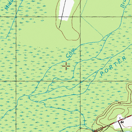 Topographic Map of Mill Branch, NC