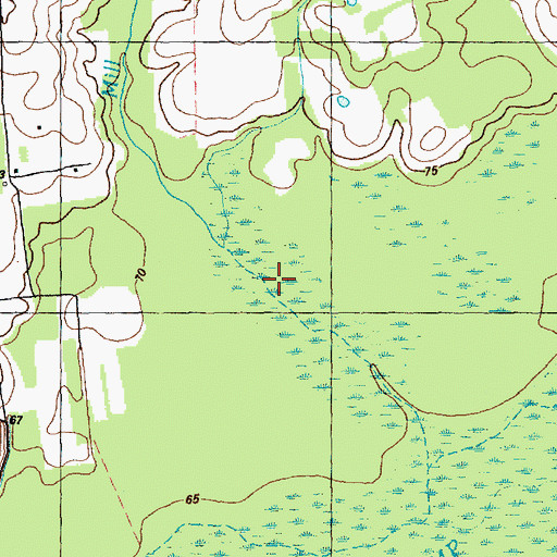 Topographic Map of Mill Branch, NC