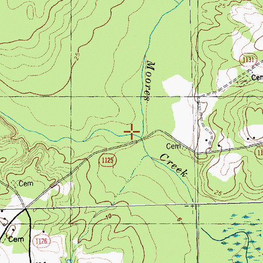Topographic Map of Mill Branch, NC