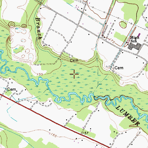Topographic Map of Mill Branch, NC