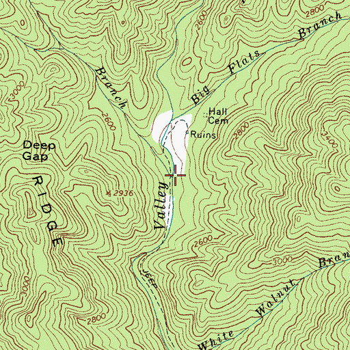 Topographic Map of Mill Branch, NC