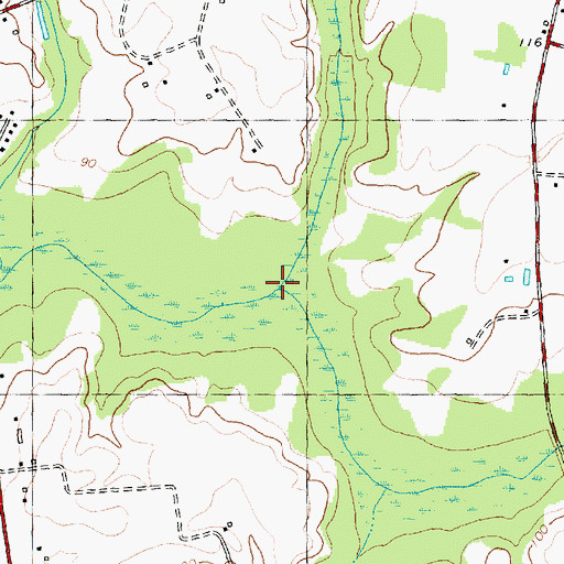Topographic Map of Mill Branch, NC