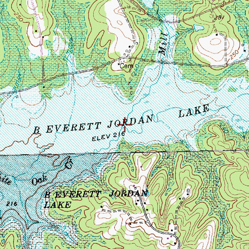Topographic Map of Mill Branch, NC