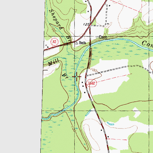 Topographic Map of Mill Branch, NC