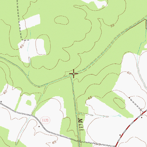 Topographic Map of Mill Branch, NC
