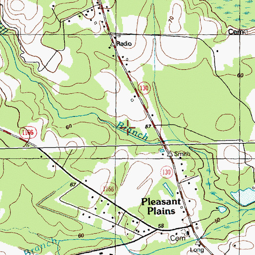 Topographic Map of Mill Branch Church, NC