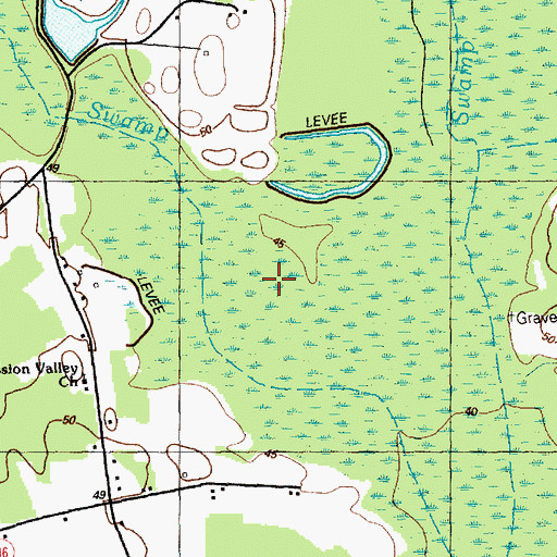 Topographic Map of Mill Branch Swamp, NC