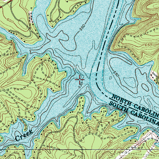 Topographic Map of Mill Creek, SC