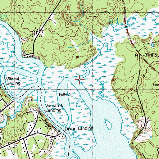 Topographic Map of Mill Creek, NC