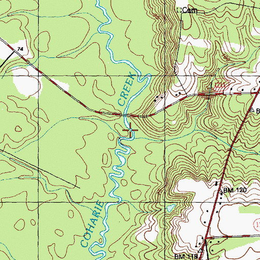 Topographic Map of Mill Creek, NC