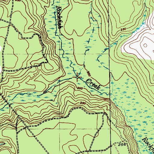 Topographic Map of Mill Creek, NC