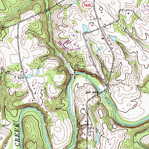 Topographic Map of Mill Creek, NC