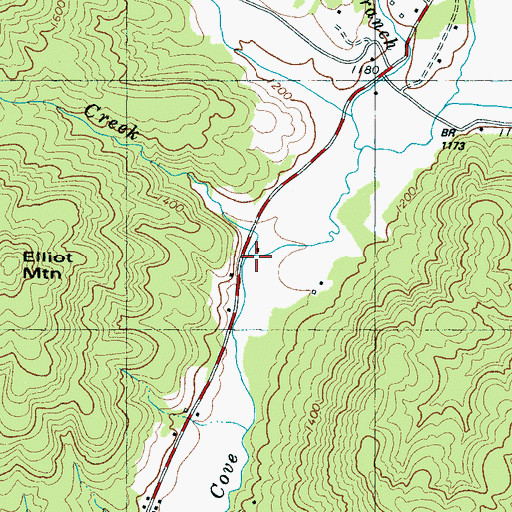 Topographic Map of Mill Creek, NC