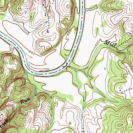 Topographic Map of Mill Creek, NC