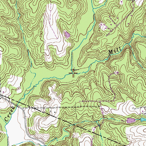 Topographic Map of Mill Creek, NC