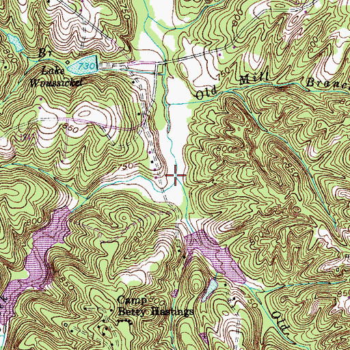 Topographic Map of Mill Creek, NC