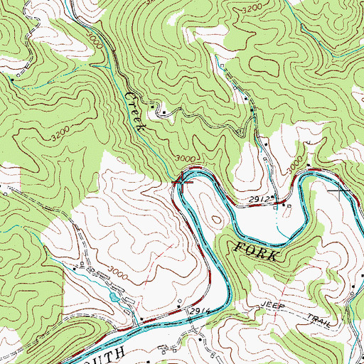 Topographic Map of Mill Creek, NC
