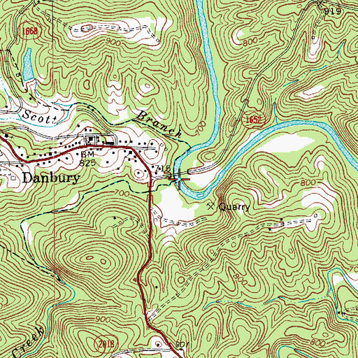 Topographic Map of Mill Creek, NC