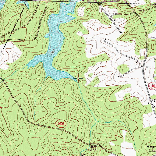 Topographic Map of Mill Creek, NC