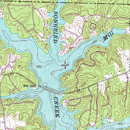 Topographic Map of Mill Creek, NC