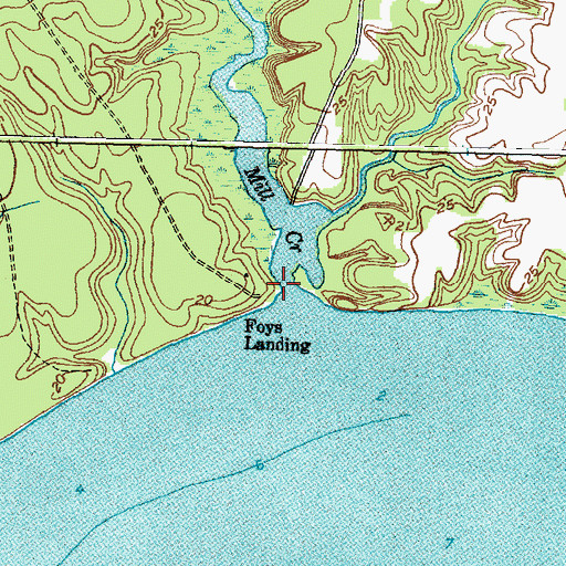 Topographic Map of Mill Creek, NC