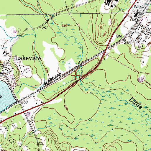 Topographic Map of Mill Creek, NC