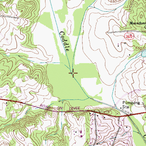 Topographic Map of Mill Creek, NC