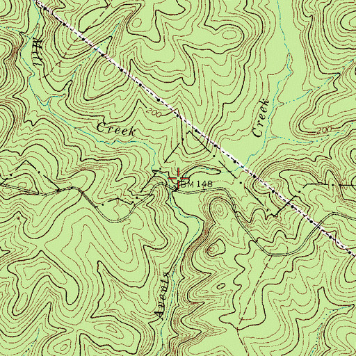 Topographic Map of Mill Creek, NC